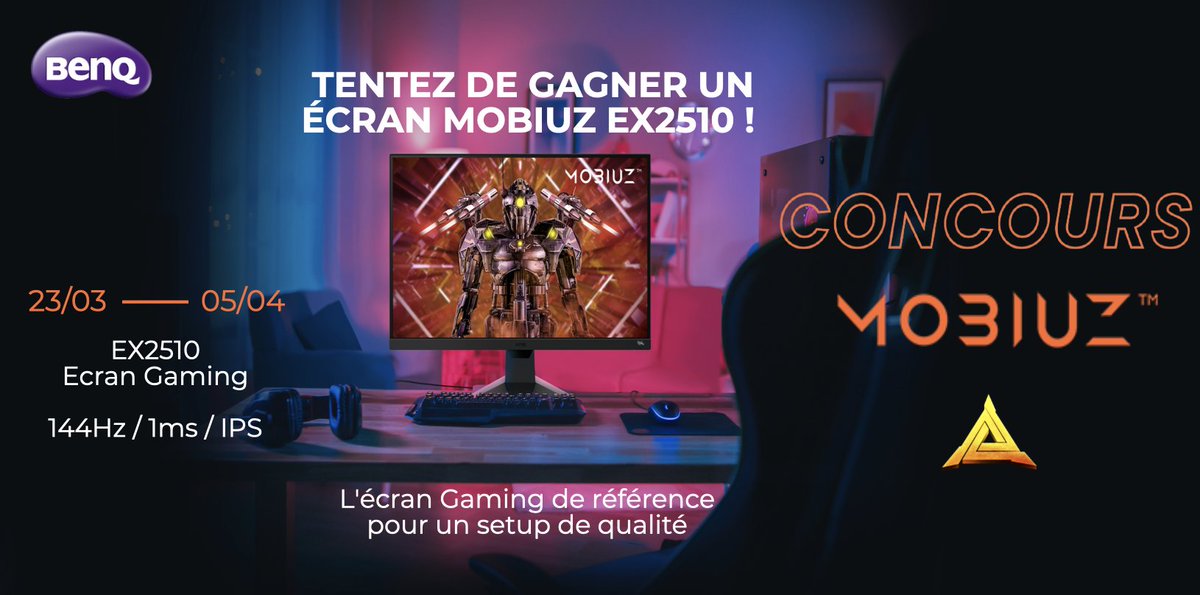 ApeXClanFR's tweet photo. L'écran c'est vraiment l'élément LE PLUS IMPORTANT dans le setup on est d'accord ?

Alors tente de gagner le tien :
👉 RT ce tweet
👉 Follow @BenqFrance, @MOBIUZGamingEU &amp; @ApeXClanFR
👉 Réponds à ce tweet en disant pourquoi tu as besoin d’un écran Mobiuz

T.A.S dans 15 jours ⏳ https://t.co/ThSQLb8JzW