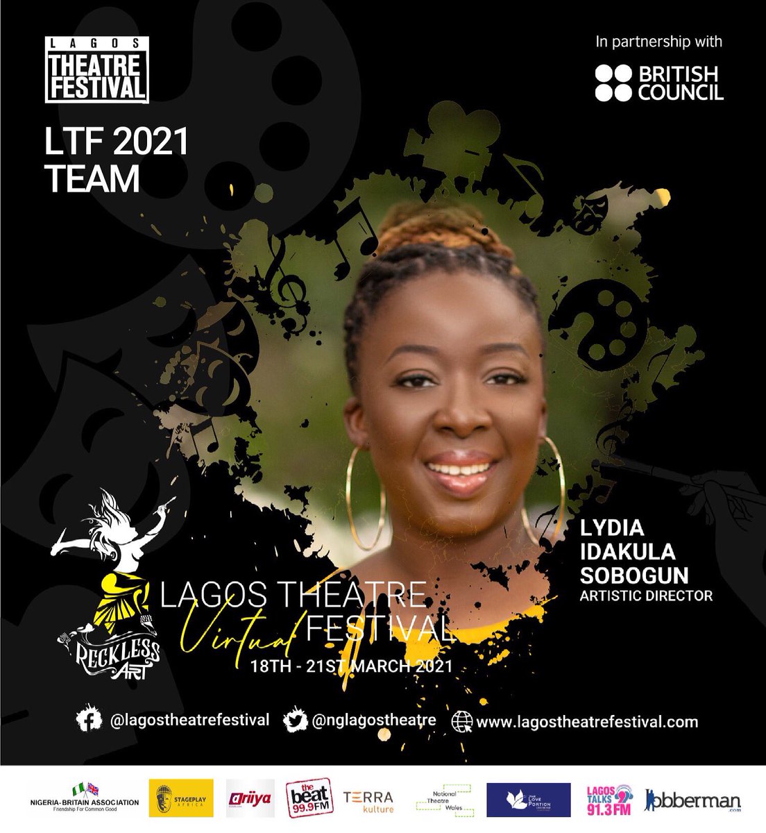 nglagostheatre's tweet photo. The #RecklessArt Team:
Artistic Director of the Lagos Theatre Festival @thegbagyichild ππΏ
All round creative juice and artistic brilliance! Thank you for the vision of
#LTF2021 ππ
#lagostheatrefestival2021
#lagostheatrefestival https://t.co/EE49fJLdBA