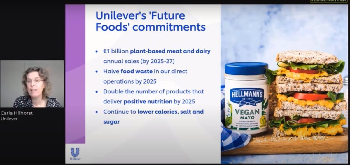 "The food system needs to change", says Carla Hilhorst from <a href="/Unilever/">Unilever</a> who is talking 'Future Foods' commitments at #FoodNavigatorSummit on #PositiveNutrition
