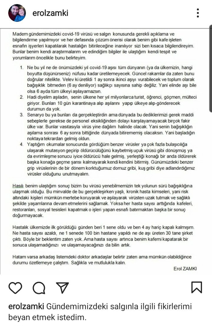 erolzamki's tweet photo. Gündemdeki mevzular üzerine görüşlerim. #KOVID19 #kafelerkapanmasin https://t.co/yE3F1eoEo2
