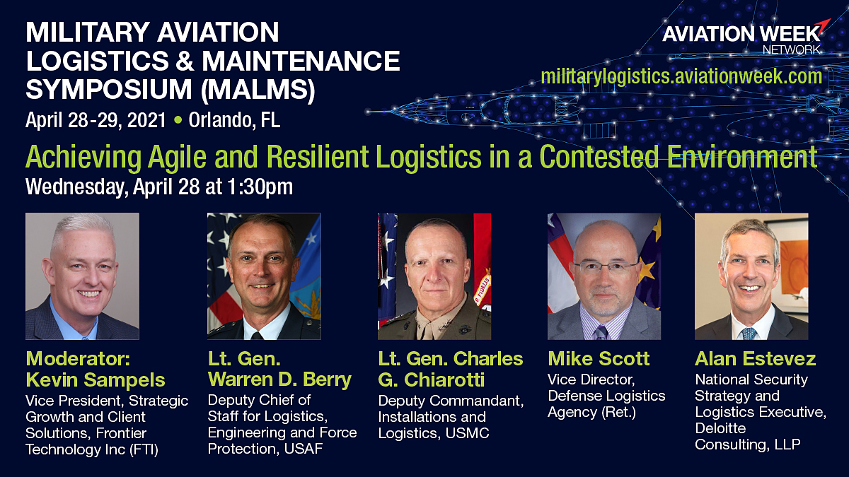 AvWeekEvents's tweet image. As China and Russia seek to compete with the U.S. across all domains in an increasingly contested global security environment the DOD sees the future as a battlefield with no lines. #AvWeekEvents

Register today: bit.ly/MALMS2021
@FrontierTechnol @usairforce @USMC @DLAMIL