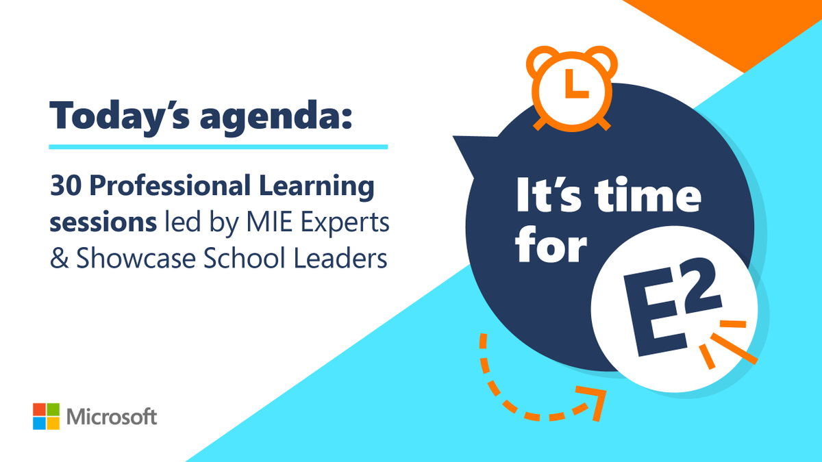 MicrosoftEDU's tweet photo. Who’s ready to build their own learning journey? 🙌
 
Join today’s #E2 sessions to spark personal growth and development alongside education leaders from around the 🌎. https://t.co/RC0oe4yXMl #MicrosoftEDU https://t.co/W0lzJJgGhk