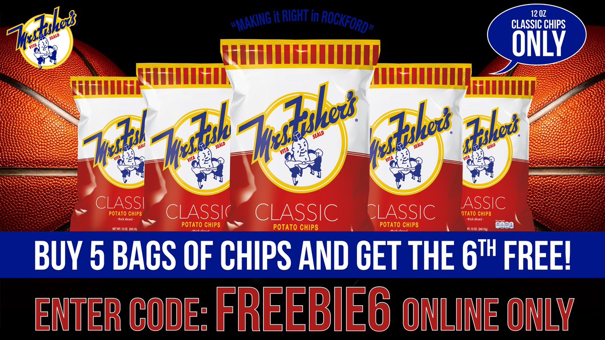Buy 5 get the 6th bag for Free. Online only. Click the link below                   mrsfisherschips.com/order-online/c…
