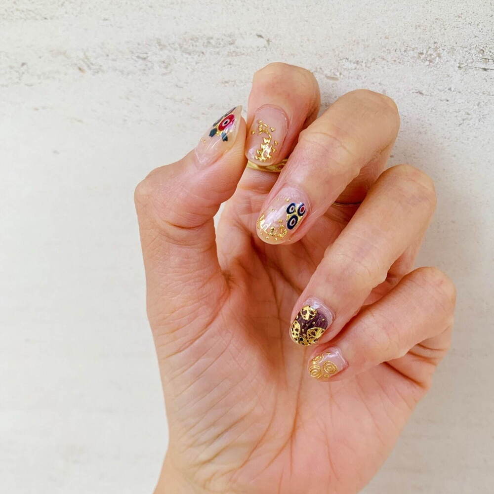 モネやクリムトの名画着想ネイルシール ぷっくりジェルネイル風 東京 名古屋 大阪で