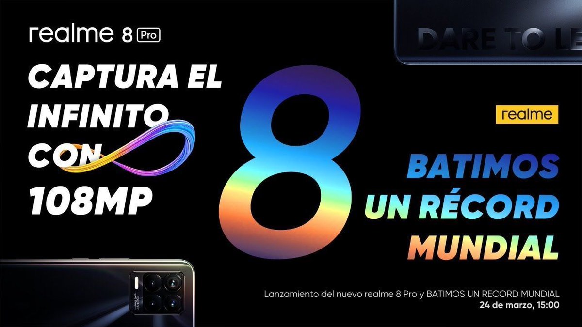 computerhoy's tweet photo. ¡Te recordamos que mañana se presenta el realme 8 Pro a las 15:00 en un evento muy especial! 

La primera cámara de 108 MP de realme va a dar de qué hablar. ¡No te lo pierdas! 👉 https://t.co/EiaJh00kqo

#CaptureInfinity #realme8Pro https://t.co/pd06BSfa9X