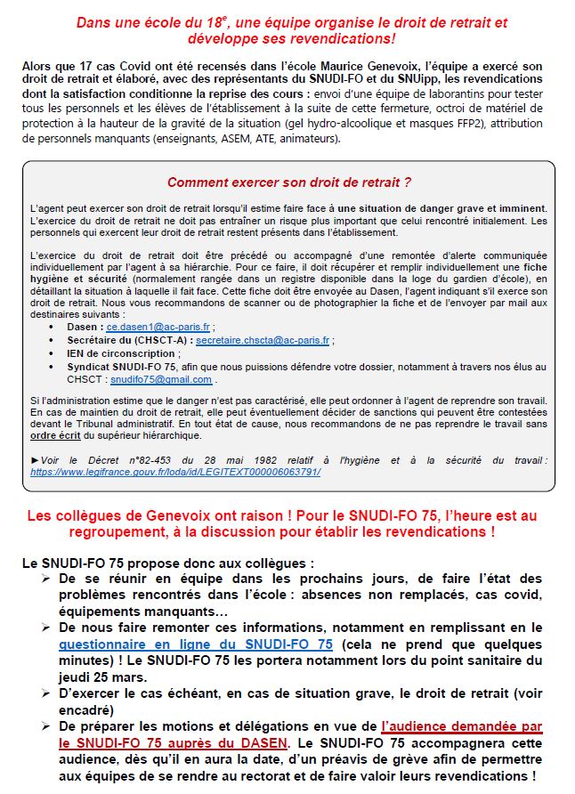 SNUDIFO75's tweet photo. Crise sanitaire, crise du remplacement : le SNUDI-FO 75 demande audience au DASEN !
➡️Lire notre communiqué et nos revendications : https://t.co/6BOmeDI2X8 https://t.co/Y1XX4wP83b