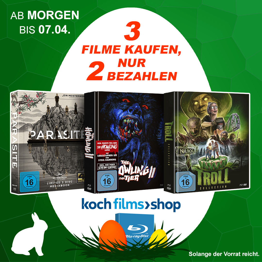 PLAION_PICTURES's tweet photo. WIR ZEIGEN EUCH, WO DER OSTERHASE HOPPELT!🐰 Ab MORGEN startet bei uns im #KochFilmsShop unsere große 3für2-Osteraktion: 3 Filmeditionen kaufen, nur 2 bezahlen!😎 Zum Shop 👉 https://t.co/1UXyUsZYBX
#kochfilms #3für2 #sale #filmsammler #filmcollection #easterdeals https://t.co/MUqdh9HPXC