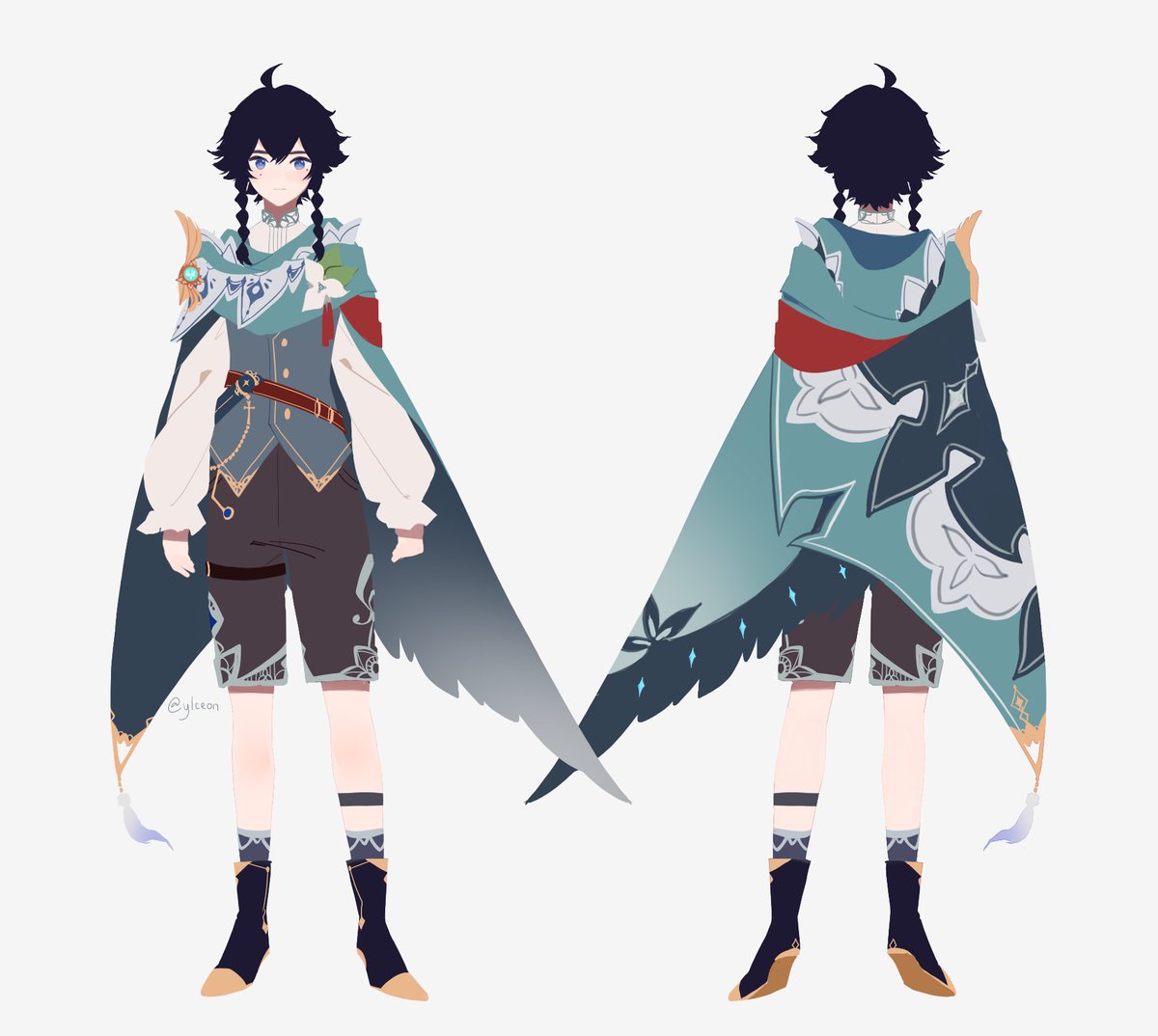 ylceon's tweet photo. nameless bard redesign :] (he's a bow user with a melee (claymore) stance!) https://t.co/b8eH1cYqTC