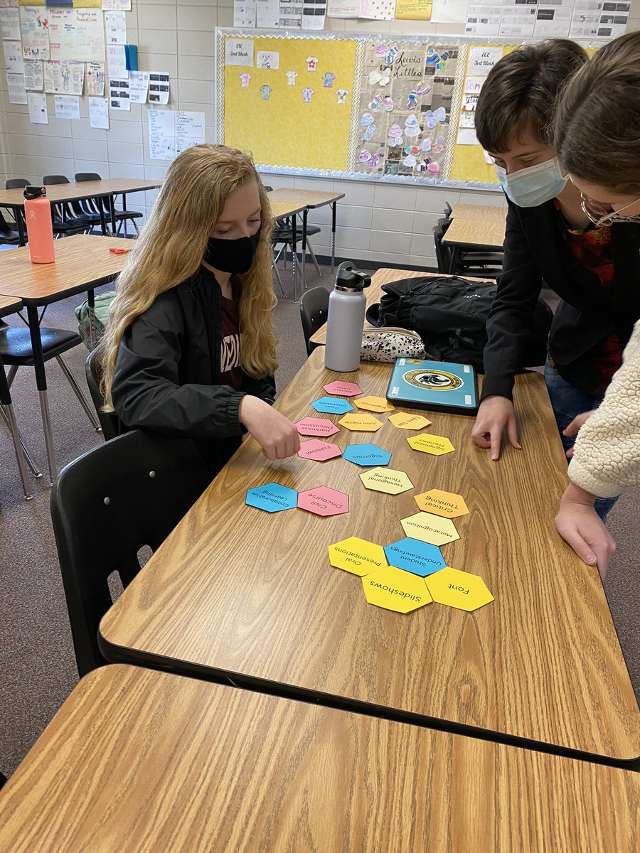 Amy_LLewis's tweet photo. Teaching as a Profession/Contemporary Issues in Education students are trying out the “Hexagonal thinking” strategy today. We will follow up with how this can be used when assessing students. #WEareRH #RHCTAE @erinhturner @sagold https://t.co/8rjhC7vPFw