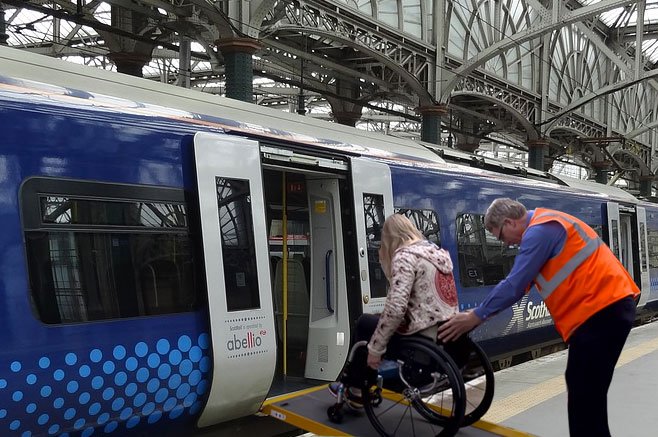 ScotRail's tweet photo. If you need to travel, assistance is still available. Just turn up and go! If you prefer to book in advance, you can do this up to two hours before departure. https://t.co/tW1d45IDzI https://t.co/iqEflM1ZkM