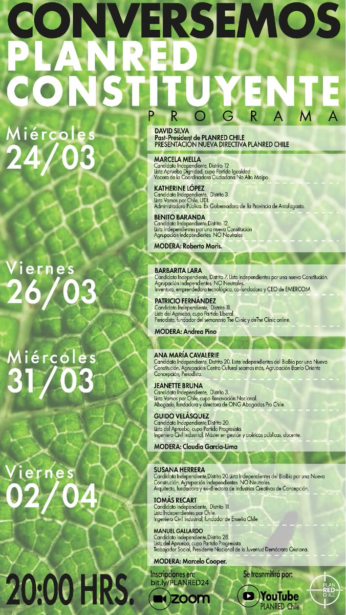 Marcelo Cooper (@coopertecto) on Twitter photo Desde <a href="/planredchile/">planredchile</a> invitamos a seguir estos conversatorios, en los cuales diferentes candidatos se sumarán a compartir sus ideas en temas de vivienda, ciudad y territorio, y susbposibilidades en el escenario de una nueva constitución. Desde <a href="/planredchile/">planredchile</a> invitamos a seguir estos conversatorios, en los cuales diferentes candidatos se sumarán a compartir sus ideas en temas de vivienda, ciudad y territorio, y susbposibilidades en el escenario de una nueva constitución.