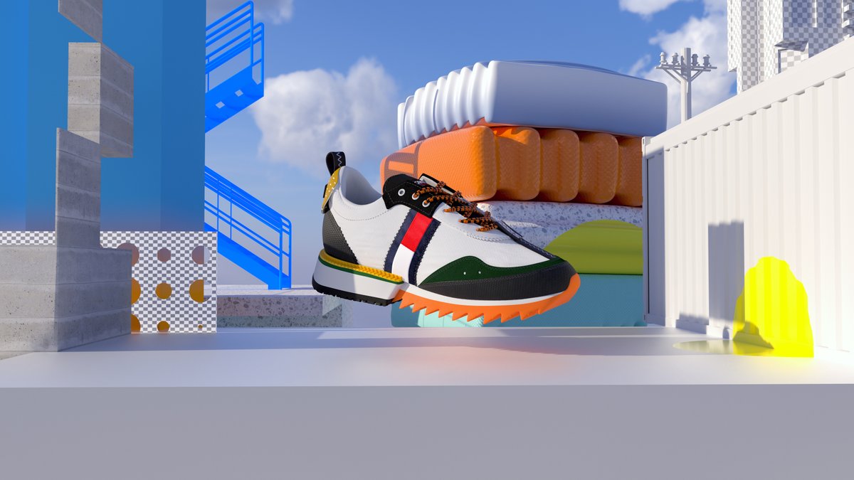 Stills from our recent Cleat Sneaker launch film for <a href="/TommyHilfiger/">Tommy Hilfiger</a> 
.
See the full project 👉 fakery.co.uk/work/tommy-hil…
.
#3Danimation #motiondesign #cgi