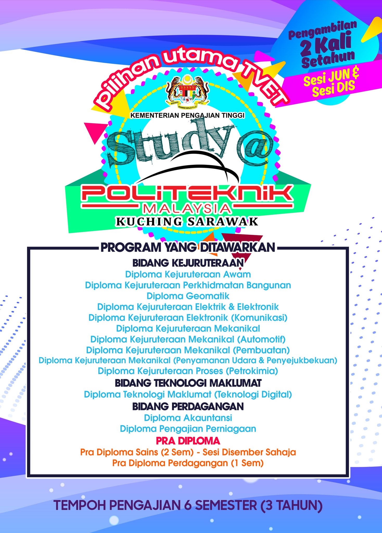 Politeknik Kuching Sarawak On Twitter Memilih Diploma Politeknik Kuching Sarawak Dlm Permohonan Kemasukan Melalui Upuonline Sesi 1 2021 2022 1 Pilih Politeknik Konvensional Nama Diploma 2 Pusat Latihan Politeknik Kuching