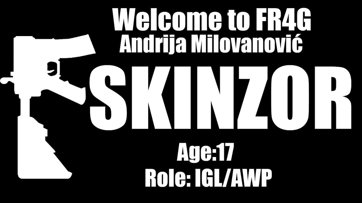 Fr4Team's tweet photo. Welcome our fourth player Skinzor! Ex-player of @BalkansClan Academy roster is going to represent FR4G! 
Good luck to him! ❤🔥
.
.
.
#justfr4g https://t.co/b9rukVwihZ