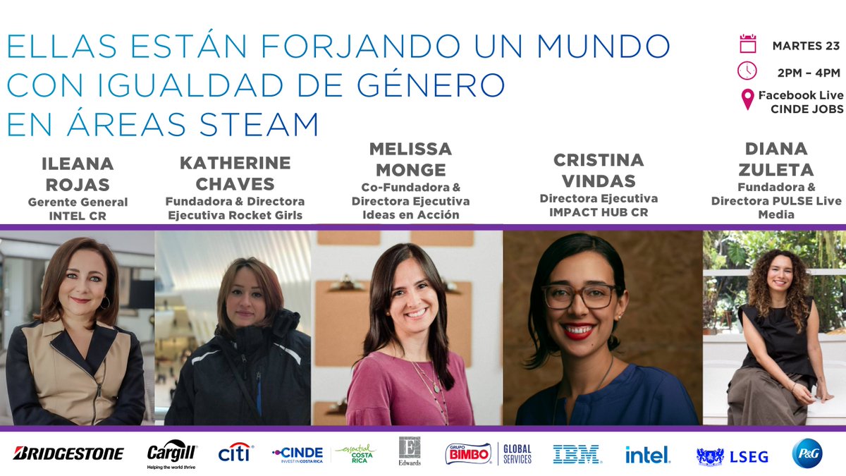 invest_cr's tweet photo. Hoy iniciamos una serie de webinars gratuitos, donde conoceremos casos de mujeres costarricenses que forjan un mundo con #igualdaddegénero en diversas áreas de la economía y áreas #STEAM.

💻Te esperamos a las 2 pm en》https://t.co/8wpzAziPSu https://t.co/WmLo02RJEH