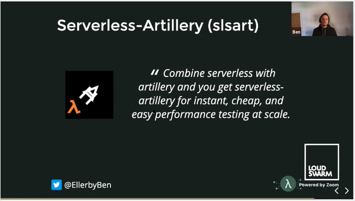 mistwire's tweet image. TIL (on #PWC2021 from @EllerbyBen) that:
- there's a load tester named Artillery (the BEST name)
- there's a serverless version of it 😈😈