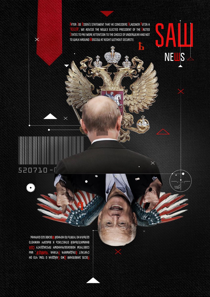 SawNews4's tweet photo. #sawnews #news #politics #killer #Biden #Putin #conflict #Hitman #Novichok #design #collage #art #world #war #Russia #USA #president #Navalny, #chemicalweapons #poison #poisoning #opposition 
#confrontation #liberalism #democracy #freedom #dictator #therany #hatred #structure https://t.co/ZrqucAJlLU