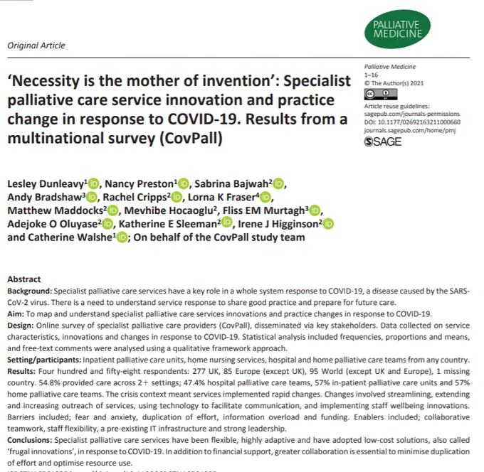 Image from Palliative Medicine (@PalliativeMedJ)