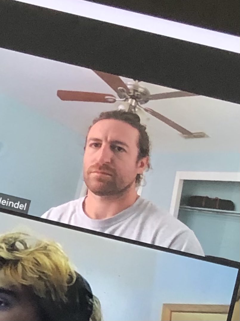 Steevey_Gee's tweet photo. I love @zoom meetings. It gives me a full hour+ of face-time with myself 😍 #iddome https://t.co/2mC6uz1jty