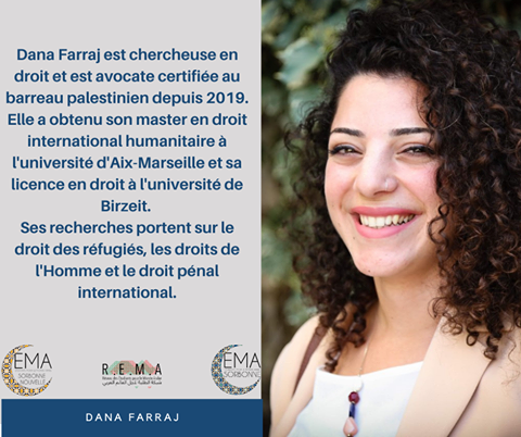 EMASorbonne's tweet photo. 🇵🇸PRÉSENTATION DES INTERVENANTS🇵🇸
✨Ahlan! 
Nous avons l’honneur de vous présenter notre deuxième intervenante, Madame #DanaFarraj 
⚠️ N’OUBLIEZ PAS DE VOUS INSCRIRE !⚠️ https://t.co/RcycdcbYmW
#conférence #palestine https://t.co/SgXq6Y4fkJ
