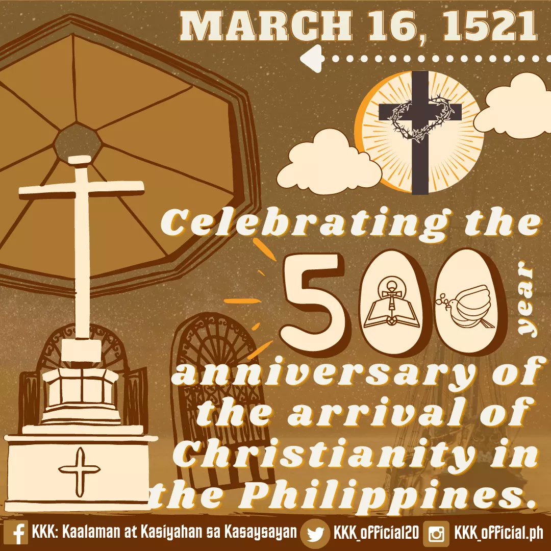 KKK_Official20's tweet photo. Nakikiisa ang samahan ng Kaalaman at Kasiyahan sa Kasaysayan sa ikalimang daang taong anibersayo ng pagdating ng Kristiyanismo sa Pilipinas.

#500YearsofChristianityinthePhilippines 
#kaalamanatkasiyahansakasaysayan https://t.co/YMA5KLk6tC