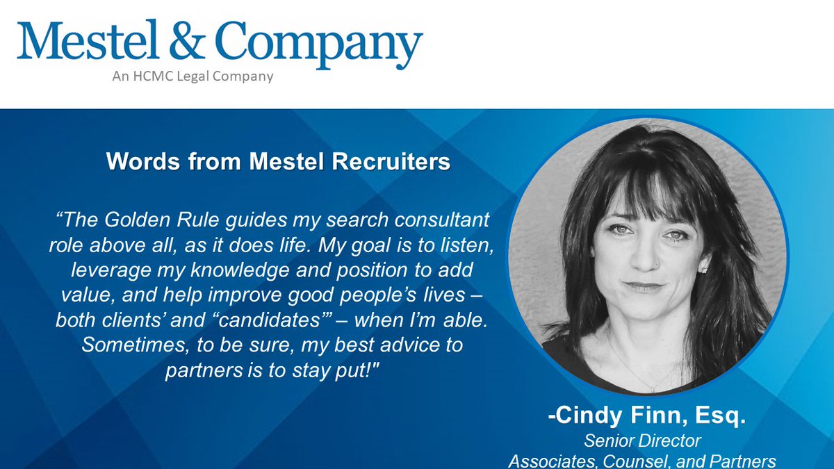 MestelCompany's tweet photo. We are grateful for the trust our clients place in our Mestel team. Every day we work hard to earn their praises. Senior Director Cindy Finn had a few words to share.

#Mestel #HCMCLegal #anythingbutordinary #UnrivaledOpportunity #UnlimitedPossibilities #UnparalleledConnections https://t.co/PEISbFXHId