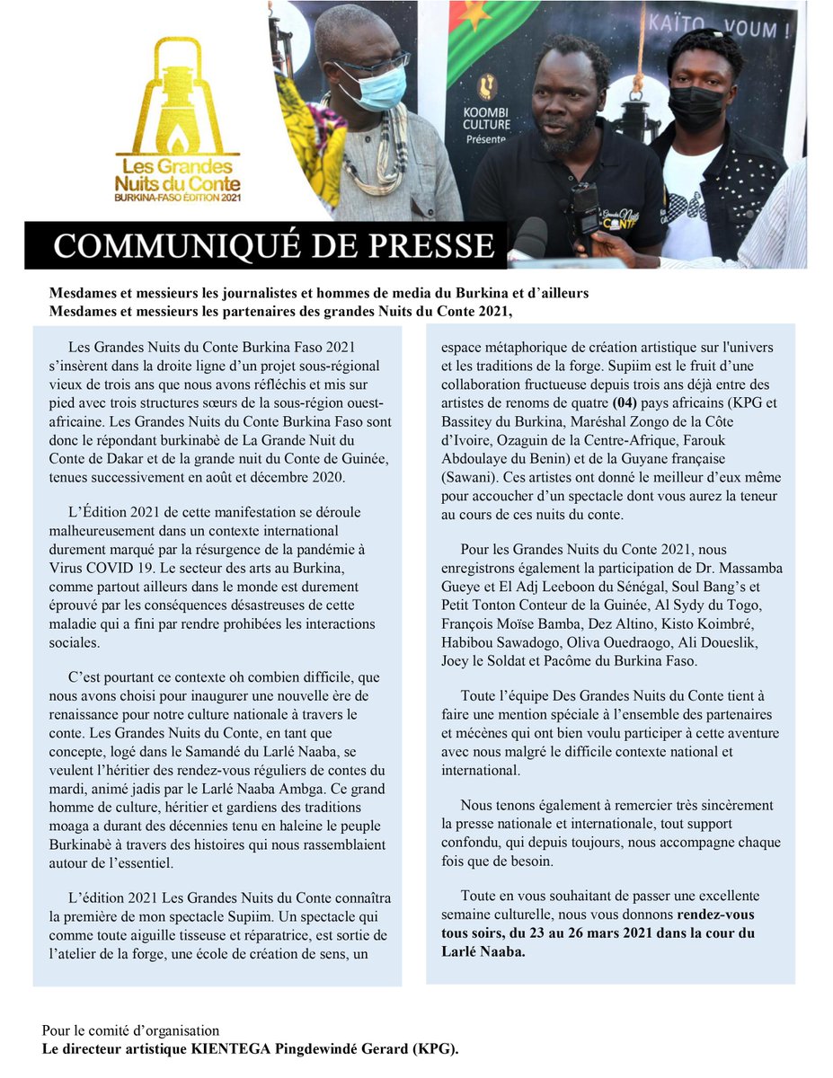 supiim_bf's tweet photo. Communiqué de Presse de @conteur_kpg https://t.co/yLXRkfjseF