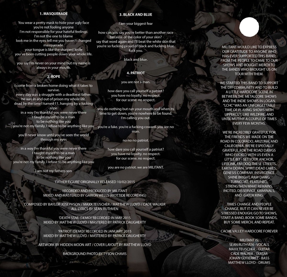 IT’S LIVE! We’ll spare you the novel, this ain’t that new new. It’s that old old, remixed with a couple of old demos we dusted off

Thanks to those who still put themselves through the torment of listening to our music. Available on all streaming services
militanthardcore.bandcamp.com/album/father-f…