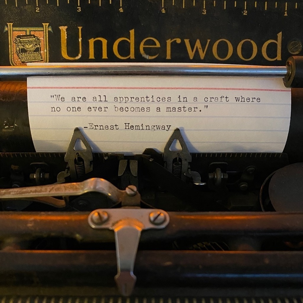 "We are all apprentices in a craft where no one ever becomes a master." ⁠
- Ernest Hemingway⁠
-⁠
This is probably one of my favorite writing quotes.⁠
-⁠
At first glance, it might seem discouraging, but honestly, it's incredibly freeing to realize… instagr.am/p/CMw6TGVsorO/