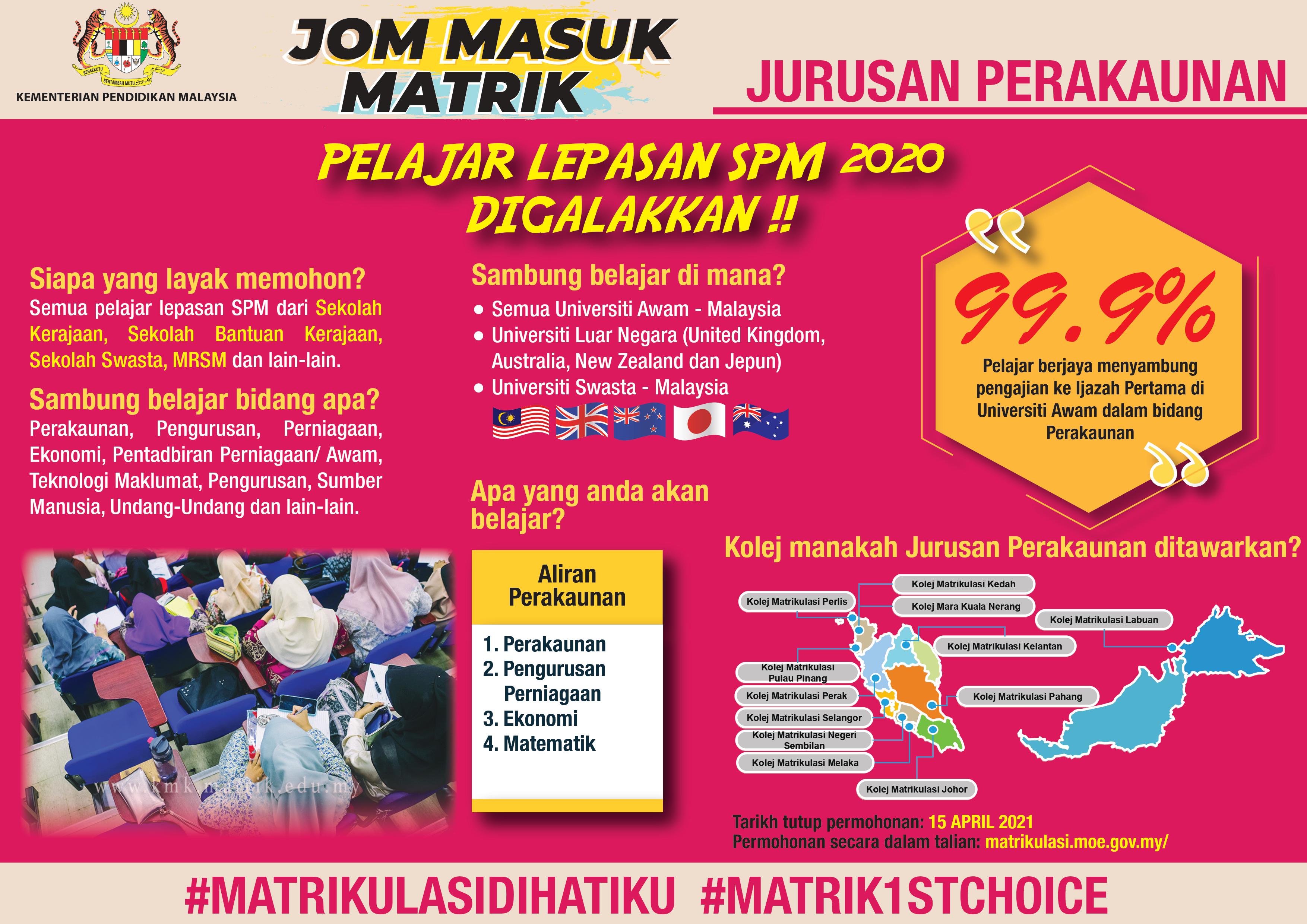 tarikh tutup permohonan matrikulasi
