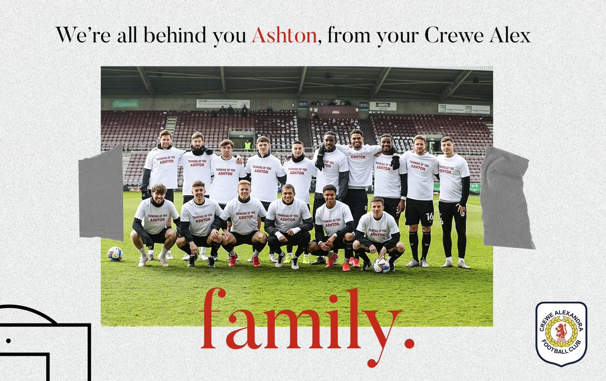 crewealexfc's tweet photo. Thinking of you today, Ashton! ❤️🤍

@hulme_vicky | #CreweAlex https://t.co/Id02z2Y35J