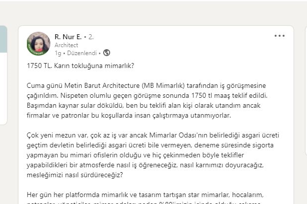 MuratMuratoglux's tweet photo. Hani iş var beğenmiyorlar, çalışmak istemiyorlar dedikleri de tam olarak bu!
İTÜ mezunu mimara aylık teklif edilen 1750 lira...
"Kriz yok hani nerede ülke battı mı?" diyorlar ya... 
Ülke batmaz insanları fakirleşir... https://t.co/dT4rTaqwDW