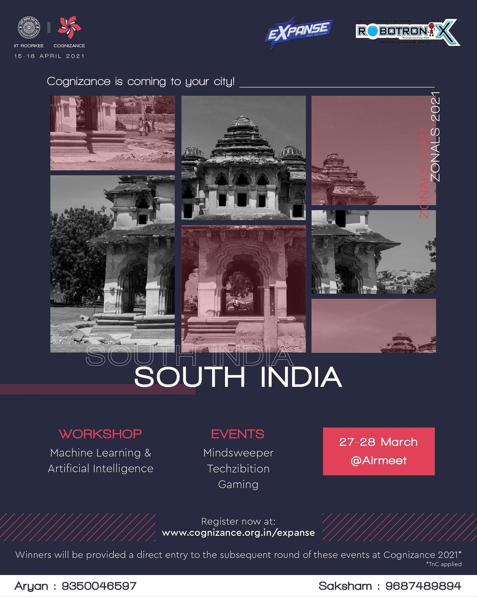 Cognizance2025's tweet photo. Hold your breath, count the days and gear up as cognizance is here, in your city with exciting and exhilarating workshops and events.
Register now through link: https://t.co/k011K9vGmQ
#cogni21 #zonal #workshop #events #ml #AI #mindsweeper https://t.co/DlPhNmoRvm