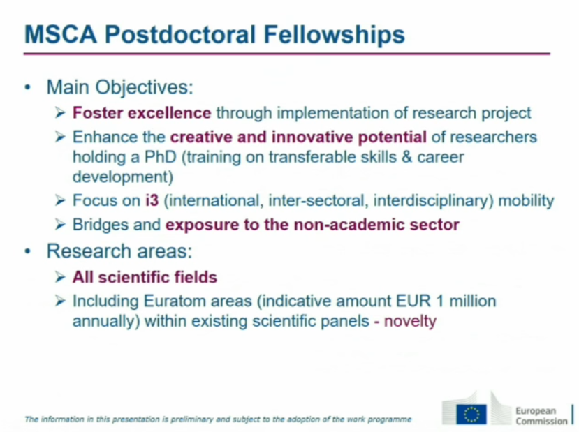 b_p_cahill's tweet photo. .@MSCActions Individual Fellowships becomes "Postdoctoral Fellowships" in #horizoneurope. 
➡️No Career Restart/Society&amp;Enterprise/Panels. Two options: Global &amp; European
➡️Max. 8 yrs since PhD with exceptions
➡️PhD required at deadline
➡Proposals scored below 70% can't resubmit https://t.co/y4xadxHV4e