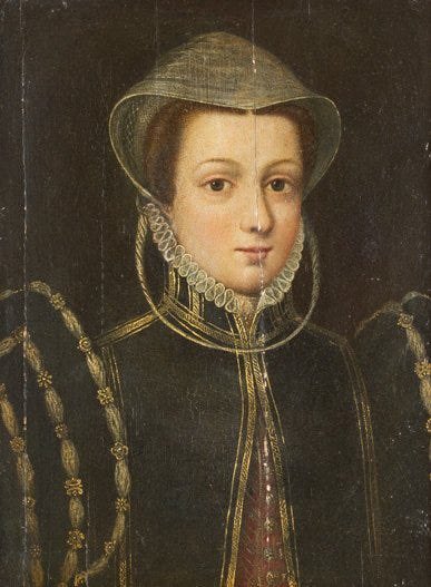 This German portrait, entitled  Anne Boleyn, is dated late 16th century, and sold privately in Germany in 2015. 31cms x 23.5cms. Interesting sleeves!