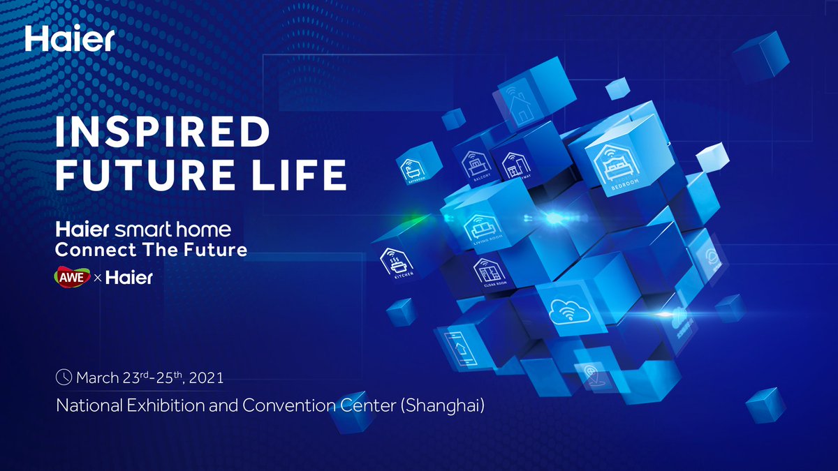 Haierwm's tweet photo. #HaierAWE2021 opens today! Follow us and see newest technologies #Haier announces to the world.
#InspiredFutureLife https://t.co/5Pw7cd2RRf