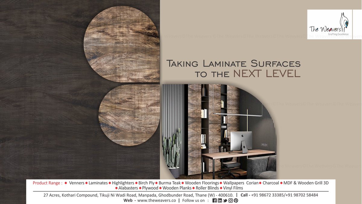 TheWeaversThane's tweet photo. There cannot be great love without the quest for exclusivity. Discover one-of-its-kind surfaces at @TheWeaversThane
Motivated to enable interior designers to turnaround space into a masterpiece we showcase an exclusive and innovative range of #surfacesolution
#thoughfultuesdays https://t.co/8Zoay5YFMX