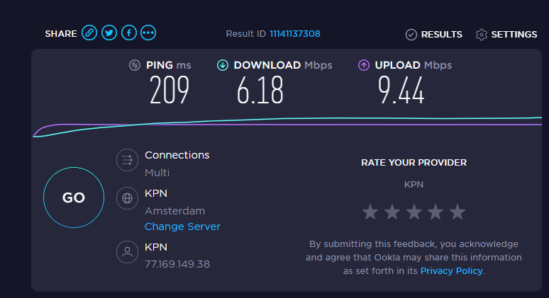 ricobyns's tweet photo. @KPNwebcare Heb een abonnement van 500GB Up &amp; down en al sinds gisteravond haal ik deze snelheden.. Kan amper wat laden https://t.co/OimbdWcgwf