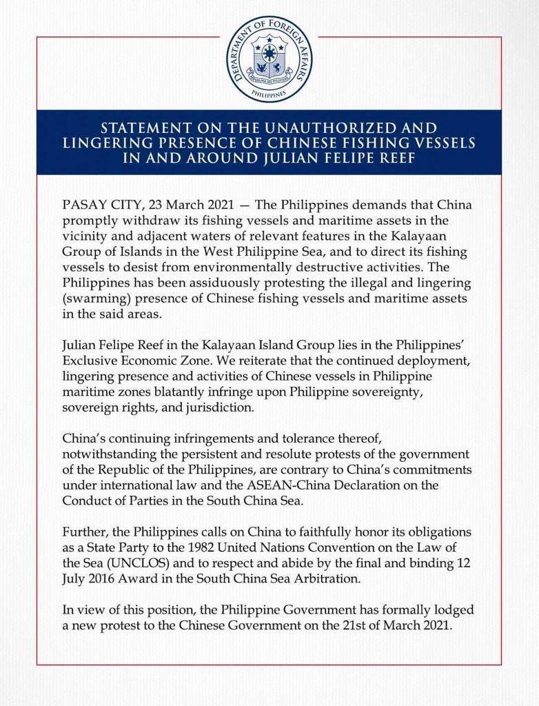 inquirerdotnet's tweet photo. JUST IN: The Philippines demands that China immediately withdraw its fishing vessels and maritime assets in the West Philippine Sea. | @CMRamosINQ

https://t.co/vk5o4FmOr6