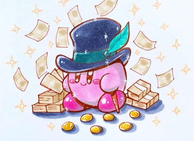 コピー能力・ブルジョワ?
#カービィ #イラスト #コピック #kirby #illust #copic 