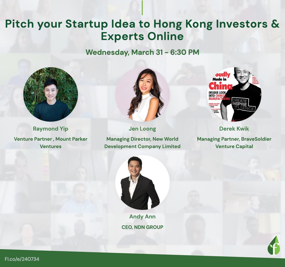 founding's tweet photo. 🇭🇰HK Founders: JOIN US on WEDNESDAY, March 31st to #Pitch Your #Startup Idea to #HongKong Investors & Experts Online 👉 https://t.co/sS3ycxfgQo #Free interactive online #event - featuring #MountParker Ventures, #NewWorldDevelopment Company, #BraveSoldier VC, and #NDN Group https://t.co/9bU6zELbfK