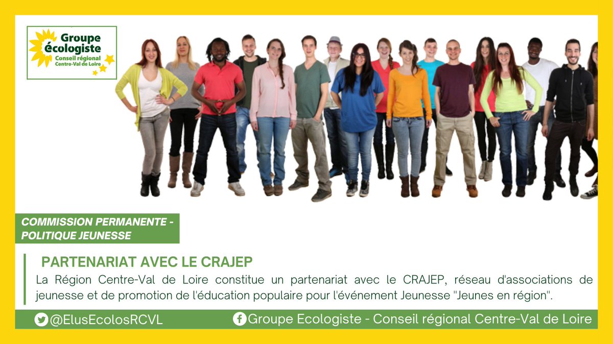 Elus_EetS_RCVL's tweet photo. [COMMISSION PERMANENTE - JEUNESSE #2]

La Région a renouvelé son partenariat avec le #CRAJEP, autour de l’événement “Jeunes en région” qui devait avoir lieu en 2020. Numérisé et en distanciel, cet événement prônant l’engagement des jeunes. https://t.co/ZufDjcz44y