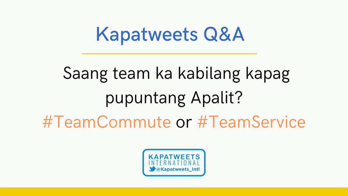 Kapatweets_Intl's tweet photo. Let's look back our pre-quarantine days — yung malaya pa tayong mag-travel.
Kapag pupuntang Apalit, saang team ka kabilang?
#TeamCommute or #TeamService?
#ADDBiblicalAnswers
#TruthsFromTheBible https://t.co/0WOnqUJxZe