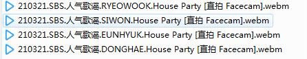 sinhwelee's tweet photo. #SUPERJUNIOR House Party
SBS 210323更新 Facecam
#DONGHAE #EUNHYUK #SIWON #RYEOWOOK
【DOWNLOAD】
Pan Baidu：https://t.co/lnDINVqd7L 
提取码：dc4o https://t.co/LKZyqzi53M