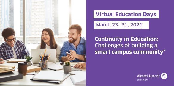 CraigMWalker's tweet photo. @ALUEnterprise is proud to host the Virtual Education Days. Join one of the 6 sessions to learn about the latest in IT infrastructure practices and the technology that empowers student success with our industry experts, innovators and educators. #EdTech https://t.co/BuldbiEpLJ https://t.co/y6mcE4gUV4
