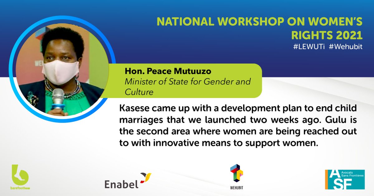 barefootlaw_org's tweet photo. "Kasese came up with a development plan to end child marriages that we launched two weeks ago. Gulu is the second area where women are being reached out to with innovative means to support women."
#LEWUTi
#Wehubit https://t.co/qWLJb5j6ow