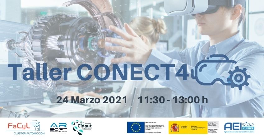 cluster_facyl's tweet photo. El 🗓️24 de marzo organizamos un taller para presentar los resultados del proyecto #CONECT4 Tecnologías Interacción Hombre Máquina en Procesos de Mantenimiento y Formación https://t.co/OTW1jdHeIC #realidadvirtual #realidadaumentada #gemelodigital https://t.co/rC1IzUnEEC