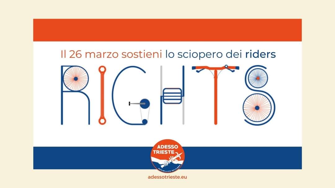Adesso Trieste organizza il 24/03 alle 15 un dibattito online sulle condizioni di sfruttamento dei #Riders e degli strumenti da mettere in campo per garantire qualità e #sicurezza, dal #CCNL alle iniziative delle amministrazioni locali. #Trieste 
fb.me/e/1kskmfH4z