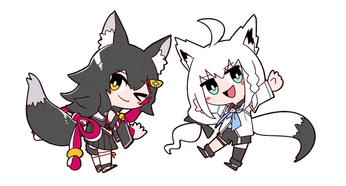 黒いあのコと白いあのコ
#みおーん絵  #絵フブキ 