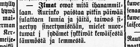 MattiasTolvanen's tweet photo. Sanomalehti #Karjalatar julkaisi Joensuussa lauantaina 30. maaliskuuta 1895 (n:o 36) näin keväisen ja innostavan säätiedotuksen. #sää #ilmat #Joensuu https://t.co/TgzPWqPvli